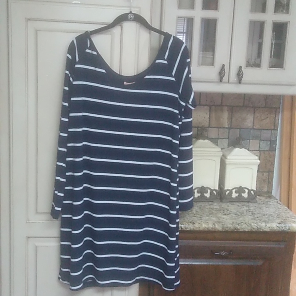 Beautiful blue and white horizontal dress